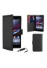 Sony Xperia XA Pu Leather Book Style Wallet Case with free  Stylus-Black